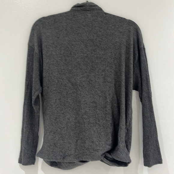 NWT All in Favor Charcoal Gray Surplice Faux Wrap Top Size M - Picture 5 of 5